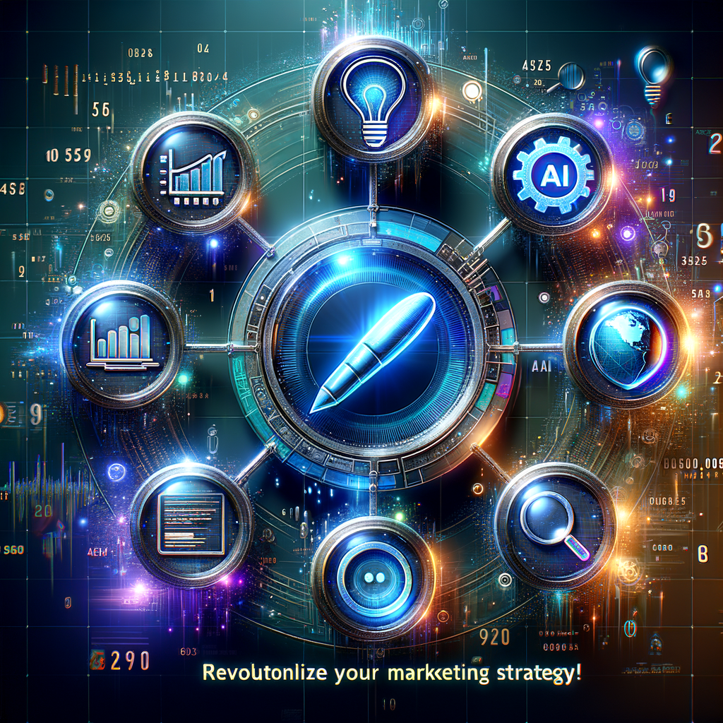 Diverse marketers collaborating on AI tools for digital marketing strategies