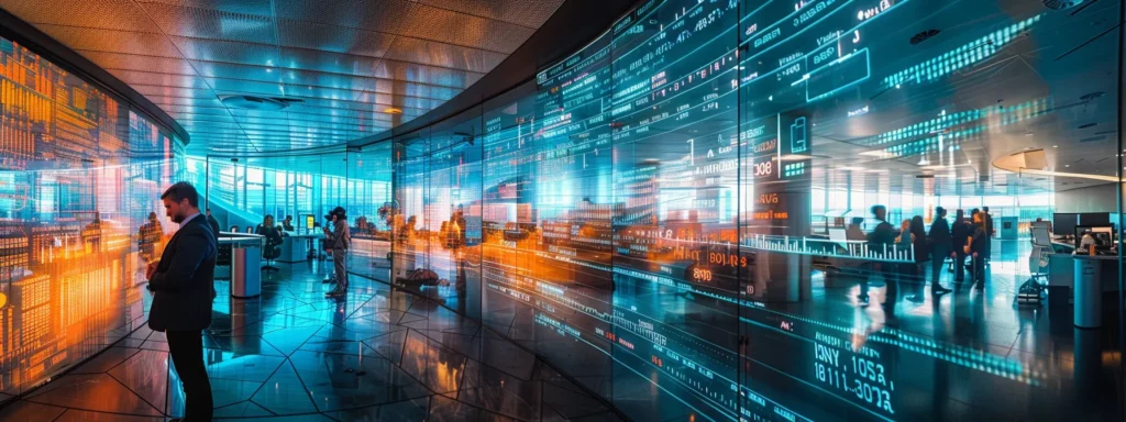 a dynamic office environment showcases a diverse team of consultants collaborating around a sleek digital interface, analyzing vibrant data visualizations and ai-driven insights to shape innovative business strategies.