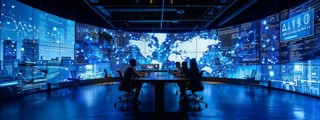 a modern office space featuring a collaborative team engaged in a focused brainstorming session, surrounded by digital dashboards displaying ai audit insights and action plans, illuminated by bright, artificial lighting that emphasizes the urgency of implementing best practices.