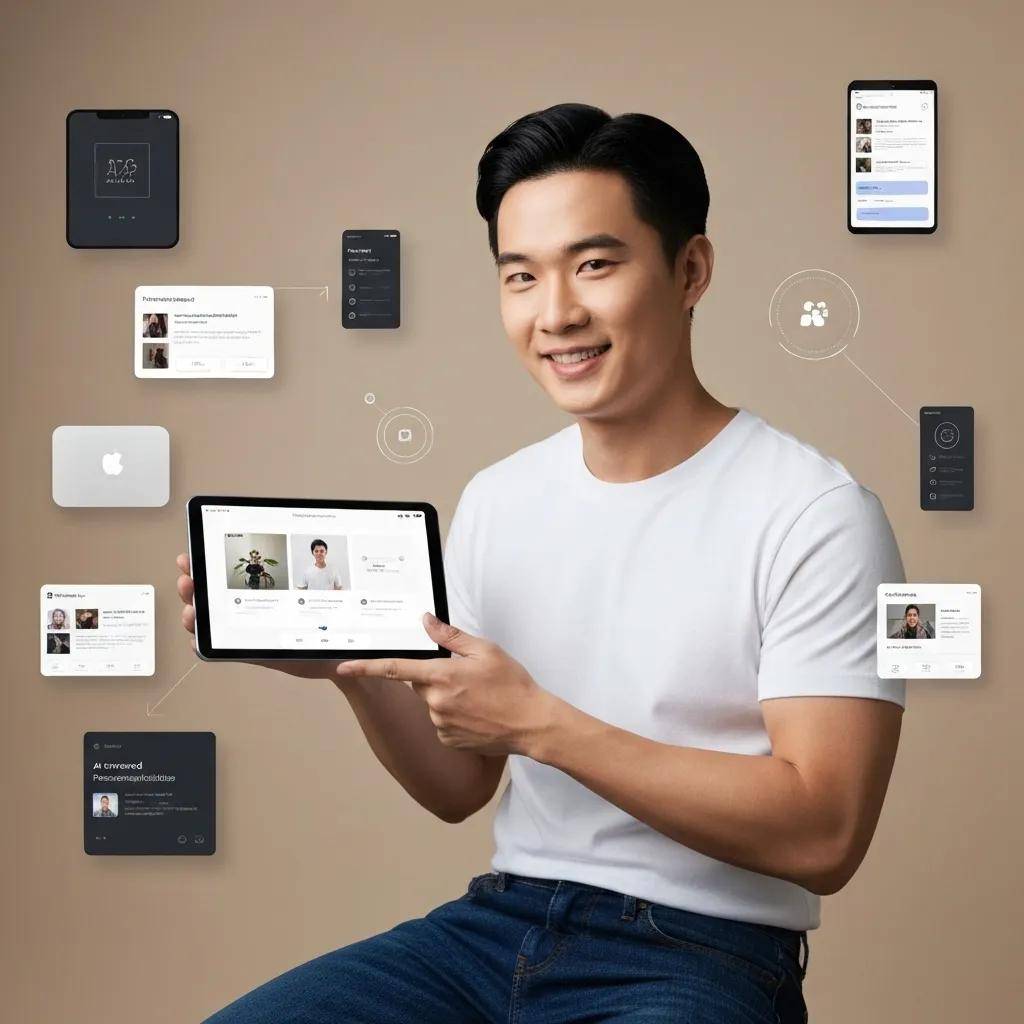 User engaging with personalized digital experience powered by AI strategies