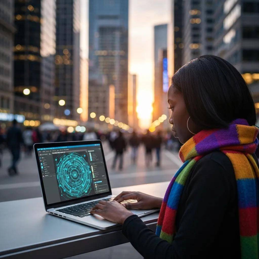 Creative professional using generative AI tools for product design